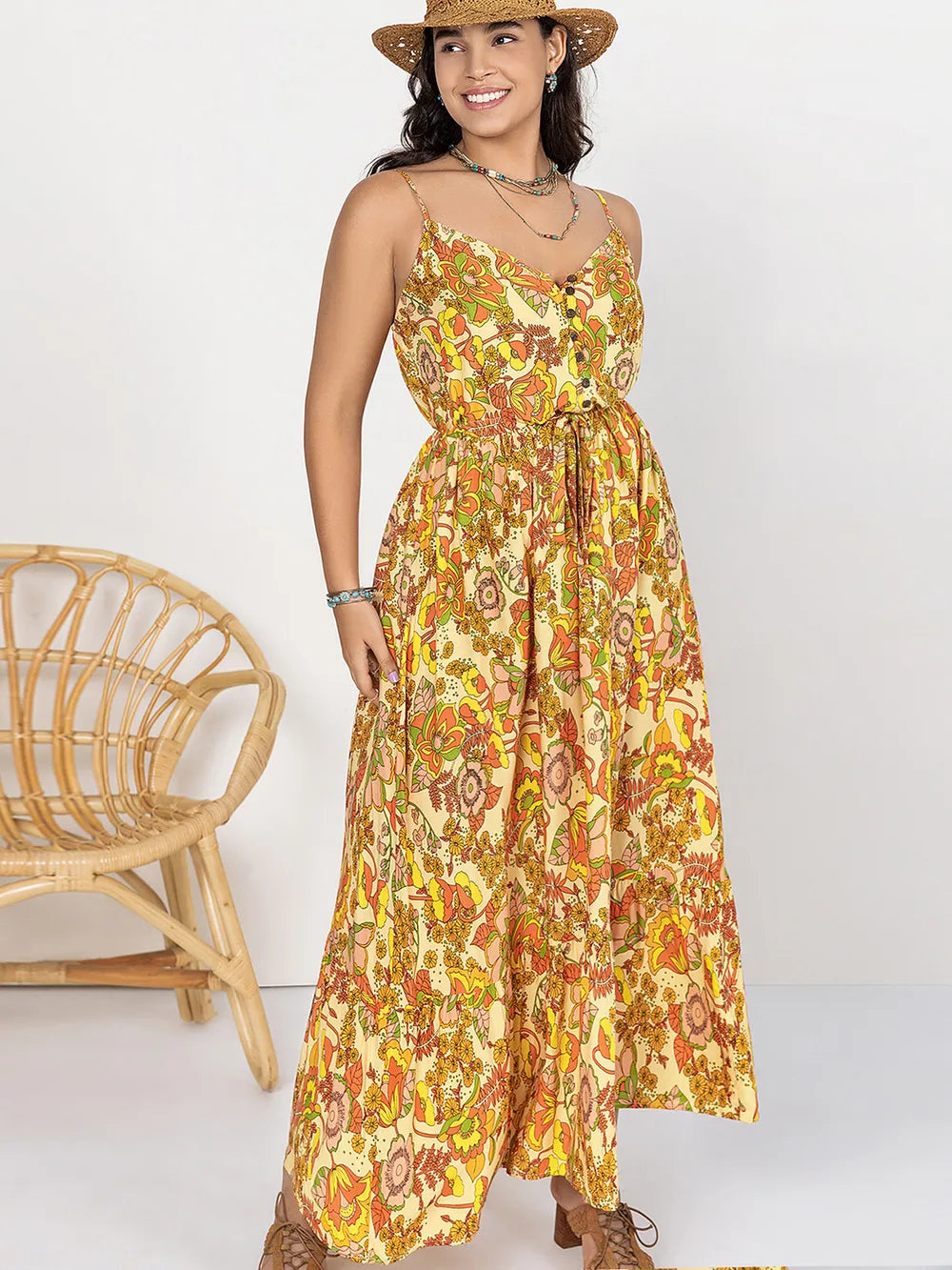 Plus Size Printed V-Neck Maxi Cami Dress-Dresses-Trendsi-[option4]-[option5]-[option6]-[option7]-[option8]-Shop-Boutique-Clothing-for-Women-Online