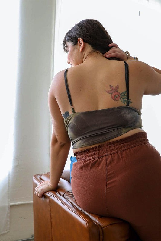 Plus Size Tie Dye Mesh Keyhole Front Brami Top-Leto Accessories-[option4]-[option5]-[option6]-[option7]-[option8]-Shop-Boutique-Clothing-for-Women-Online