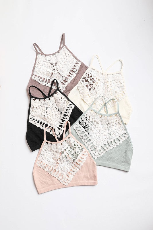 Crochet Lace High Neck Bralette-Leto Accessories-[option4]-[option5]-[option6]-[option7]-[option8]-Shop-Boutique-Clothing-for-Women-Online