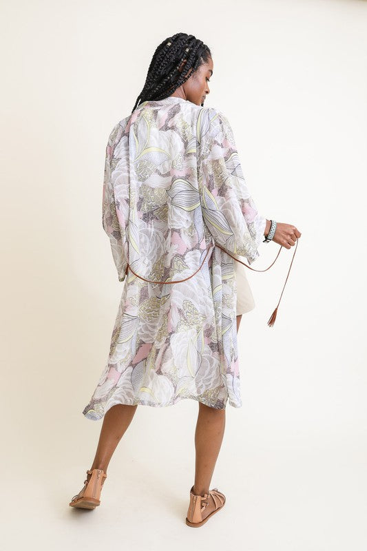 Ikebana Kimono with Suede Tie Belt-Leto Accessories-[option4]-[option5]-[option6]-[option7]-[option8]-Shop-Boutique-Clothing-for-Women-Online