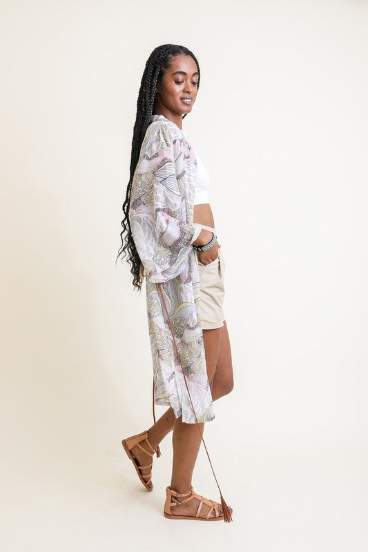 Ikebana Kimono with Suede Tie Belt-Leto Accessories-[option4]-[option5]-[option6]-[option7]-[option8]-Shop-Boutique-Clothing-for-Women-Online