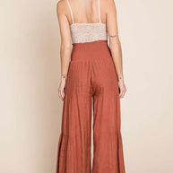 Tie front ruched waist back pants PLUS SIZE-Jade By Jane-[option4]-[option5]-[option6]-[option7]-[option8]-Shop-Boutique-Clothing-for-Women-Online