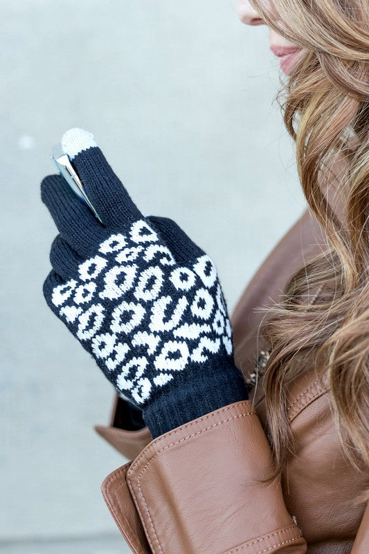 Leopard Stretch Touch Gloves-Aili's Corner-[option4]-[option5]-[option6]-[option7]-[option8]-Shop-Boutique-Clothing-for-Women-Online