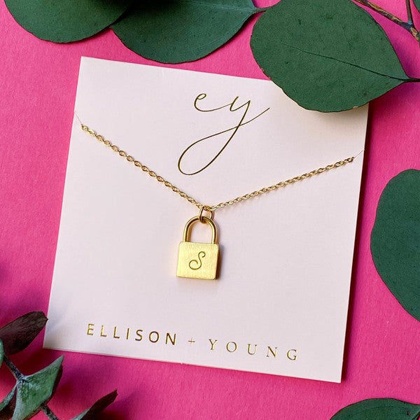 Scripted Notes Locket Initial Necklace-Ellison and Young-S-OS-[option4]-[option5]-[option6]-[option7]-[option8]-Shop-Boutique-Clothing-for-Women-Online