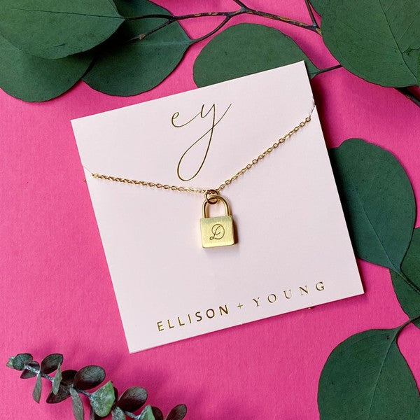 Scripted Notes Locket Initial Necklace-Ellison and Young-D-OS-[option4]-[option5]-[option6]-[option7]-[option8]-Shop-Boutique-Clothing-for-Women-Online