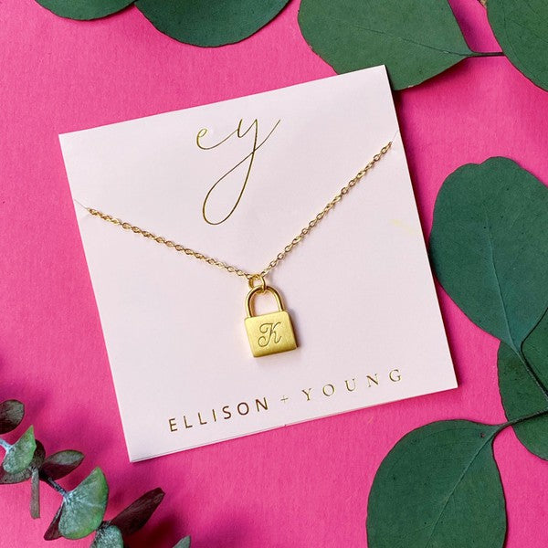 Scripted Notes Locket Initial Necklace-Ellison and Young-K-OS-[option4]-[option5]-[option6]-[option7]-[option8]-Shop-Boutique-Clothing-for-Women-Online