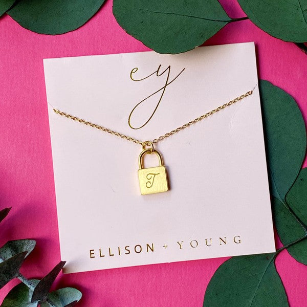 Scripted Notes Locket Initial Necklace-Ellison and Young-T-OS-[option4]-[option5]-[option6]-[option7]-[option8]-Shop-Boutique-Clothing-for-Women-Online