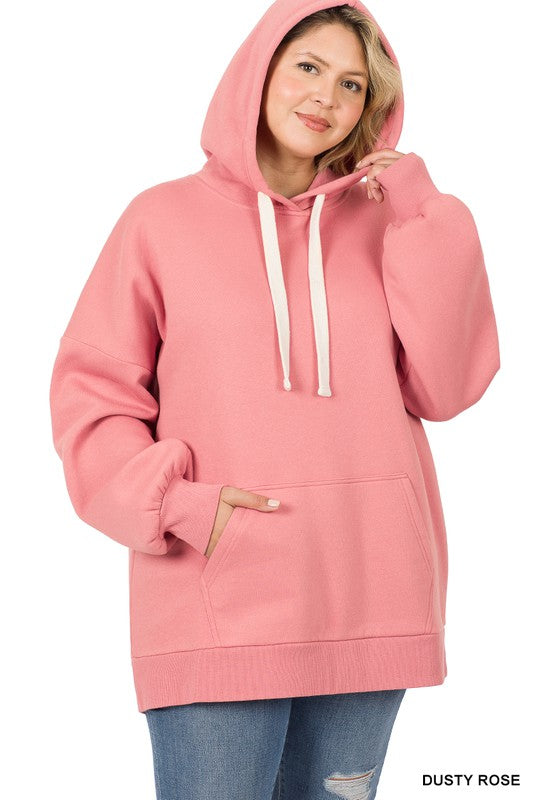 Zenana Plus Oversized Hoodie Longline Sweatshirt-ZENANA-DUSTY ROSE-1X-[option4]-[option5]-[option6]-[option7]-[option8]-Shop-Boutique-Clothing-for-Women-Online