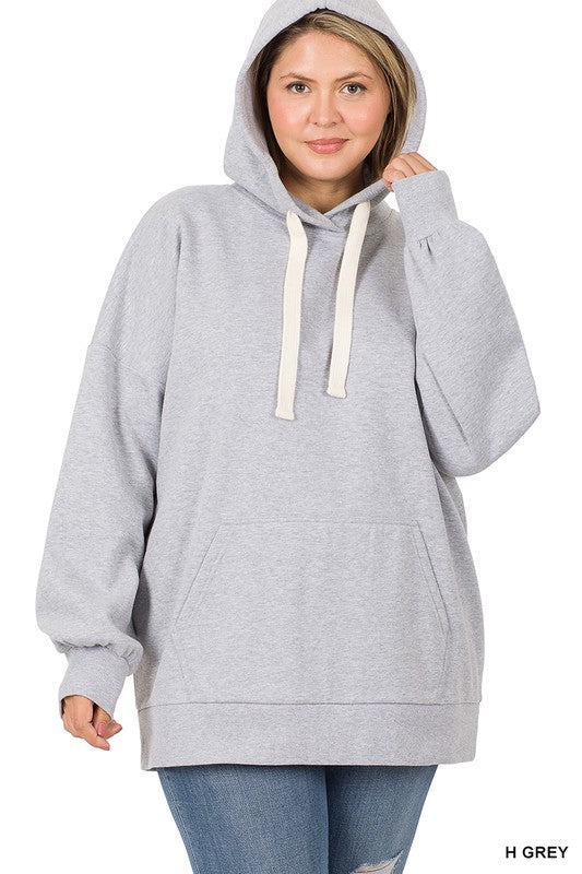 Zenana Plus Oversized Hoodie Longline Sweatshirt-ZENANA-H GREY-1X-[option4]-[option5]-[option6]-[option7]-[option8]-Shop-Boutique-Clothing-for-Women-Online