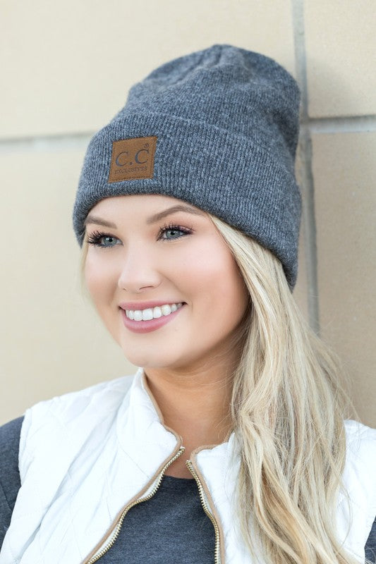 CC Heathered Boyfriend Beanie-Aili's Corner-Beige-OneSize-[option4]-[option5]-[option6]-[option7]-[option8]-Shop-Boutique-Clothing-for-Women-Online