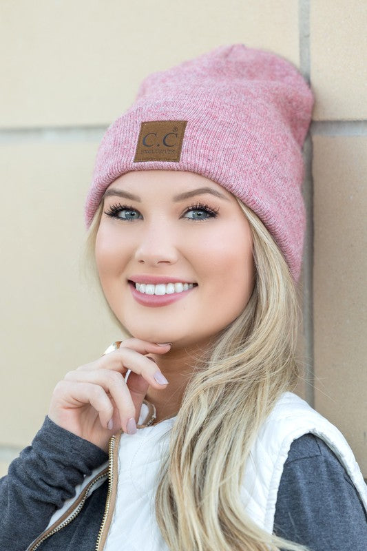 CC Heathered Boyfriend Beanie-Aili's Corner-Bubble Berry-OneSize-[option4]-[option5]-[option6]-[option7]-[option8]-Shop-Boutique-Clothing-for-Women-Online