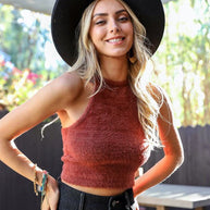 Fuzzy Sweater Halter Cropped Top-Leto Accessories-[option4]-[option5]-[option6]-[option7]-[option8]-Shop-Boutique-Clothing-for-Women-Online
