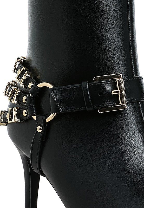 Nicene Harness Detail Stiletto Boots-Rag Company-[option4]-[option5]-[option6]-[option7]-[option8]-Shop-Boutique-Clothing-for-Women-Online