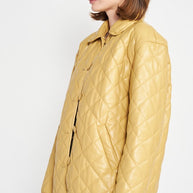 QUILTED PU BUTTON DOWN JACKET-Emory Park-[option4]-[option5]-[option6]-[option7]-[option8]-Shop-Boutique-Clothing-for-Women-Online