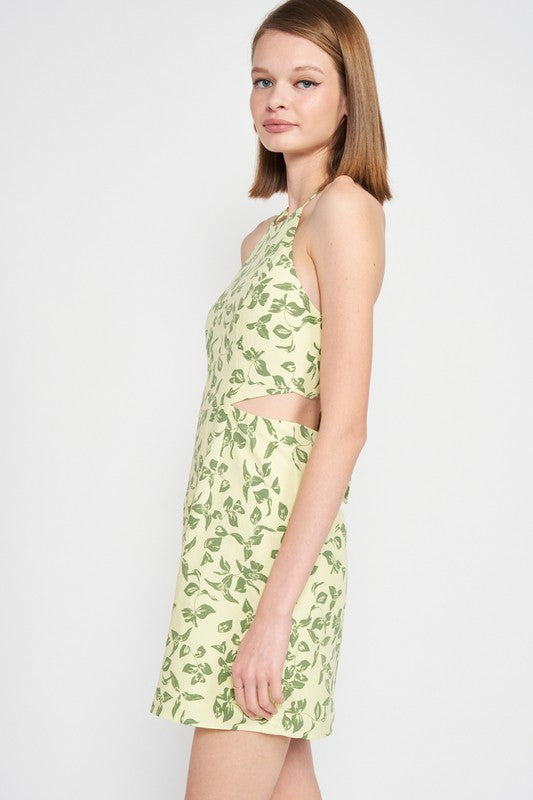 HALTER NECK FLORAL MINI DRESS WITH OPEN BACK-Emory Park-[option4]-[option5]-[option6]-[option7]-[option8]-Shop-Boutique-Clothing-for-Women-Online
