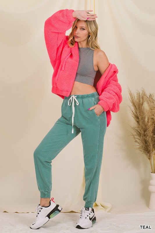 Zenana Pigment Dye Drawstring Waist Jogger Pants-ZENANA-[option4]-[option5]-[option6]-[option7]-[option8]-Shop-Boutique-Clothing-for-Women-Online