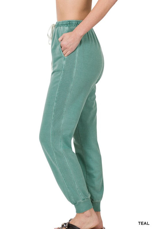 Zenana Pigment Dye Drawstring Waist Jogger Pants-ZENANA-[option4]-[option5]-[option6]-[option7]-[option8]-Shop-Boutique-Clothing-for-Women-Online