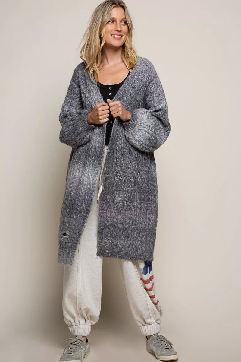 POL Distressed Cable-Knit Ombre Dying Cardigan-cardigan-Trendsi-[option4]-[option5]-[option6]-[option7]-[option8]-Shop-Boutique-Clothing-for-Women-Online