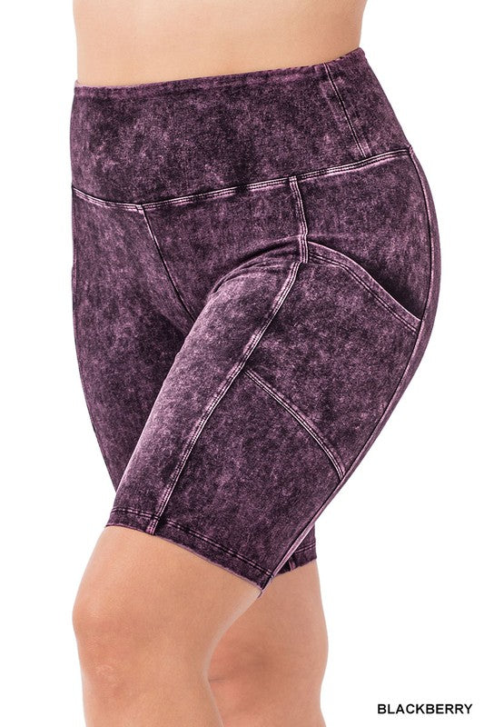 Zenana Plus Mineral Wash Wide Waistband Pocket Leggings-ZENANA-[option4]-[option5]-[option6]-[option7]-[option8]-Shop-Boutique-Clothing-for-Women-Online