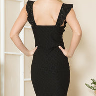 Eyelet Ruffle Sleeve Dress-Orange Farm Clothing-[option4]-[option5]-[option6]-[option7]-[option8]-Shop-Boutique-Clothing-for-Women-Online