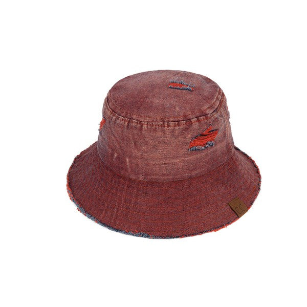 CC Stone Washed Denim Bucket-Truly Contagious-Red-OS-[option4]-[option5]-[option6]-[option7]-[option8]-Shop-Boutique-Clothing-for-Women-Online