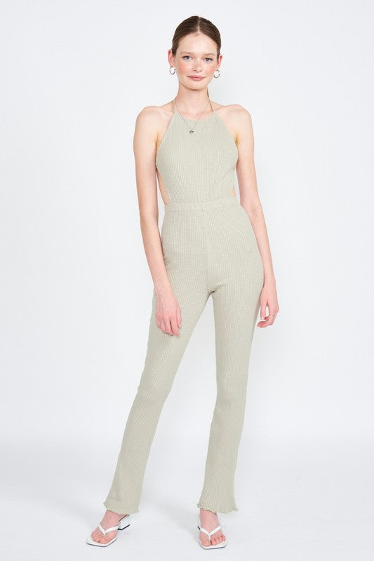 HALTER NECK JUMPSUIT WITH OPEN BACK-Emory Park-[option4]-[option5]-[option6]-[option7]-[option8]-Shop-Boutique-Clothing-for-Women-Online