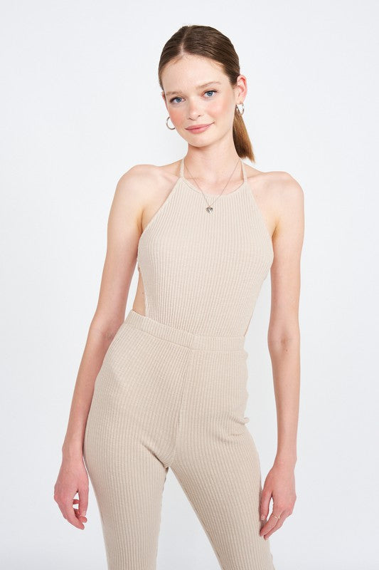 HALTER NECK JUMPSUIT WITH OPEN BACK-Emory Park-[option4]-[option5]-[option6]-[option7]-[option8]-Shop-Boutique-Clothing-for-Women-Online