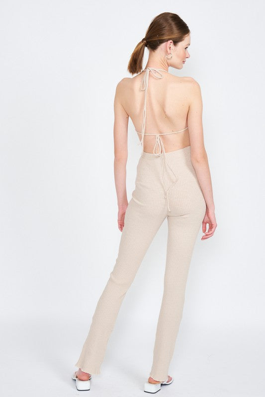 HALTER NECK JUMPSUIT WITH OPEN BACK-Emory Park-[option4]-[option5]-[option6]-[option7]-[option8]-Shop-Boutique-Clothing-for-Women-Online