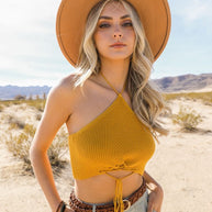 Lace-Up Halter Knit Bralette-Leto Accessories-[option4]-[option5]-[option6]-[option7]-[option8]-Shop-Boutique-Clothing-for-Women-Online