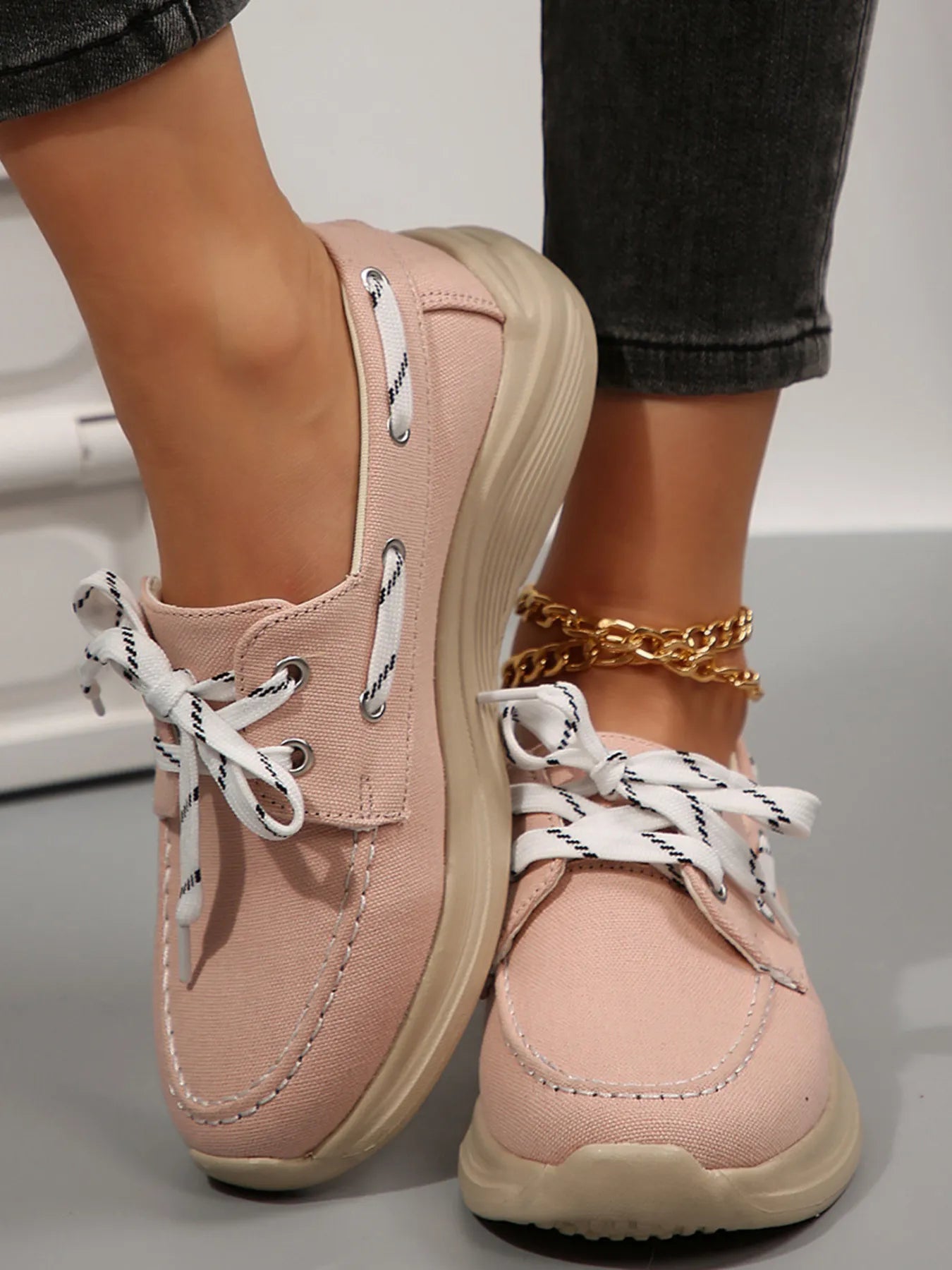 Lace Up Round Toe Sneakers-Sneakers-Trendsi-[option4]-[option5]-[option6]-[option7]-[option8]-Shop-Boutique-Clothing-for-Women-Online