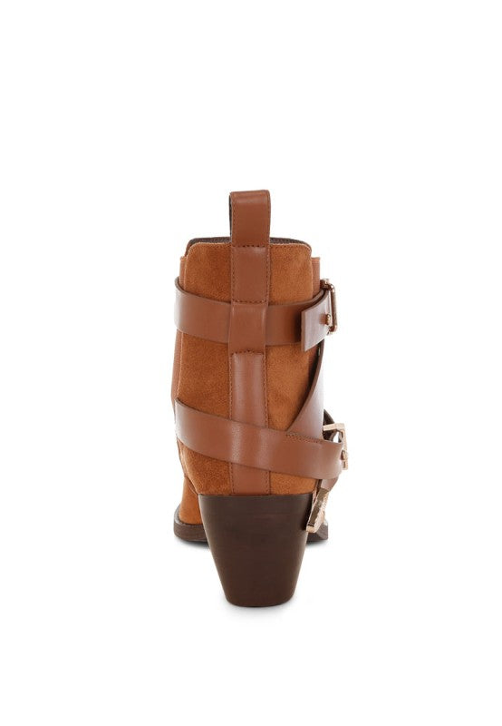 Raveta Microfiber Buckle Strap Western Boots-Rag Company-[option4]-[option5]-[option6]-[option7]-[option8]-Shop-Boutique-Clothing-for-Women-Online