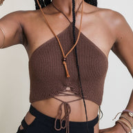 Lace-Up Halter Knit Bralette-Leto Accessories-[option4]-[option5]-[option6]-[option7]-[option8]-Shop-Boutique-Clothing-for-Women-Online