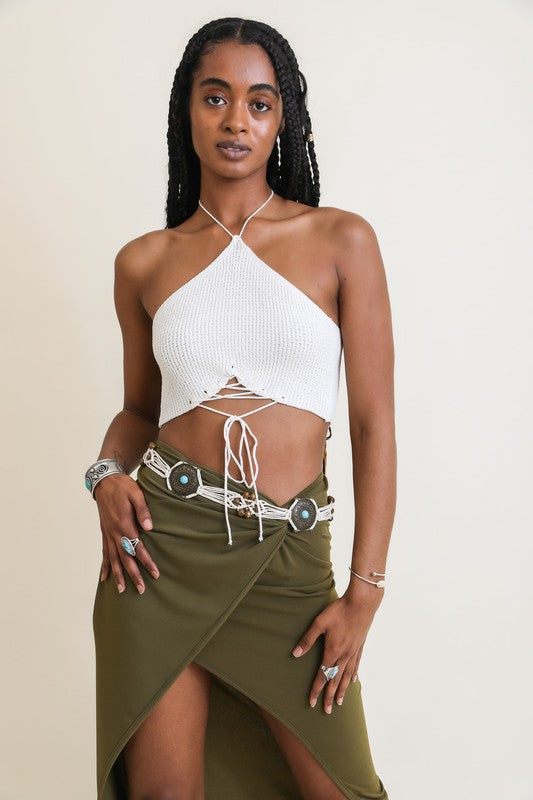 Lace-Up Halter Knit Bralette-Leto Accessories-[option4]-[option5]-[option6]-[option7]-[option8]-Shop-Boutique-Clothing-for-Women-Online