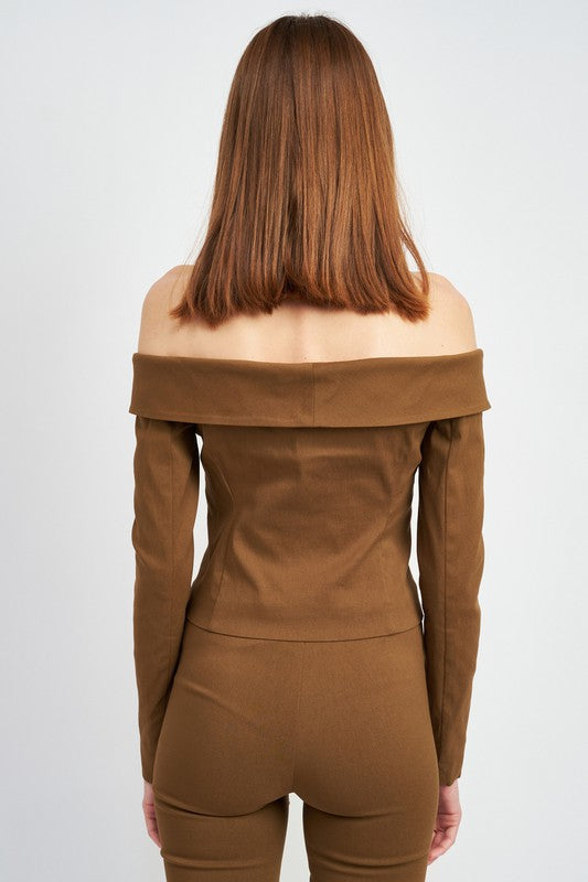 SPAGHETTI STRAP OFF SHOURLDER TOP-Emory Park-[option4]-[option5]-[option6]-[option7]-[option8]-Shop-Boutique-Clothing-for-Women-Online