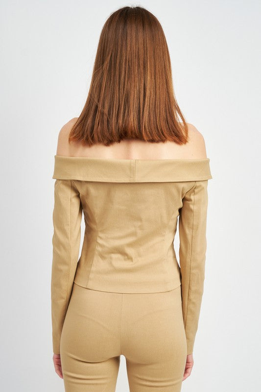 SPAGHETTI STRAP OFF SHOURLDER TOP-Emory Park-[option4]-[option5]-[option6]-[option7]-[option8]-Shop-Boutique-Clothing-for-Women-Online