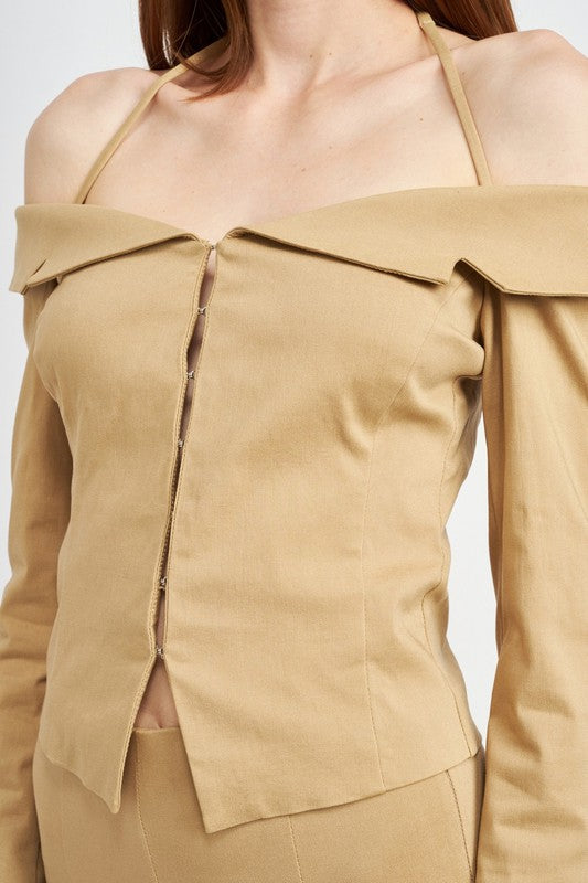 SPAGHETTI STRAP OFF SHOURLDER TOP-Emory Park-[option4]-[option5]-[option6]-[option7]-[option8]-Shop-Boutique-Clothing-for-Women-Online