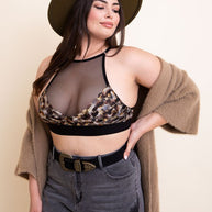 Plus Size Mesh Print High Neck Bralette-Leto Accessories-[option4]-[option5]-[option6]-[option7]-[option8]-Shop-Boutique-Clothing-for-Women-Online