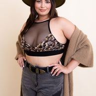 Plus Size Mesh Print High Neck Bralette-Leto Accessories-[option4]-[option5]-[option6]-[option7]-[option8]-Shop-Boutique-Clothing-for-Women-Online