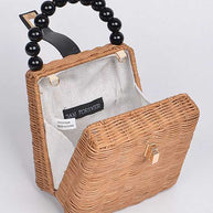 Beads Handle Straw Structure Clutch Swing Bag-Artini Accessories-[option4]-[option5]-[option6]-[option7]-[option8]-Shop-Boutique-Clothing-for-Women-Online