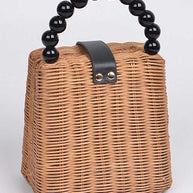 Beads Handle Straw Structure Clutch Swing Bag-Artini Accessories-[option4]-[option5]-[option6]-[option7]-[option8]-Shop-Boutique-Clothing-for-Women-Online