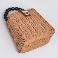 Beads Handle Straw Structure Clutch Swing Bag-Artini Accessories-[option4]-[option5]-[option6]-[option7]-[option8]-Shop-Boutique-Clothing-for-Women-Online