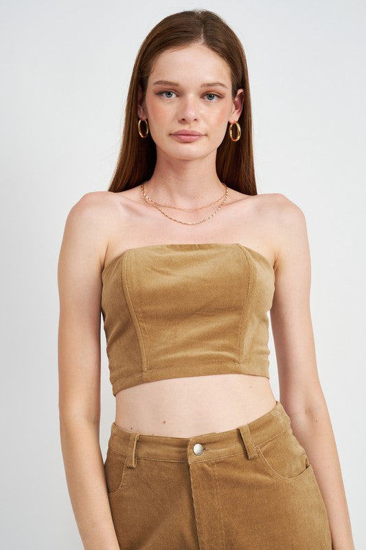 COURDUROY BUSTIER TUBE TOP-Emory Park-[option4]-[option5]-[option6]-[option7]-[option8]-Shop-Boutique-Clothing-for-Women-Online