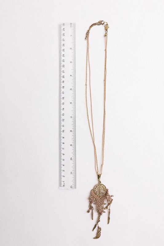Dream Weave Medallion Necklace-Leto Accessories-Antique Gold-One Size-[option4]-[option5]-[option6]-[option7]-[option8]-Shop-Boutique-Clothing-for-Women-Online