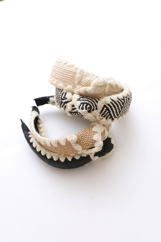 Topknot Checker Crochet Headband-Leto Accessories-[option4]-[option5]-[option6]-[option7]-[option8]-Shop-Boutique-Clothing-for-Women-Online