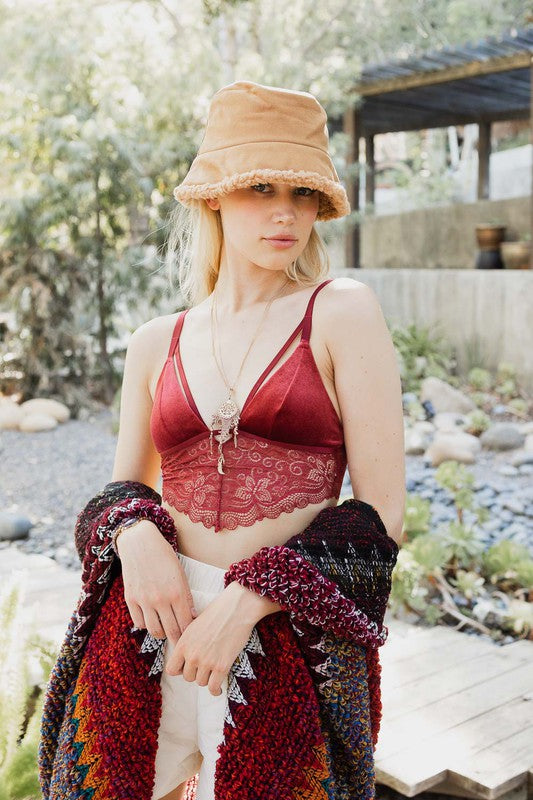 Velvet longline Lace Bralette-Leto Accessories-[option4]-[option5]-[option6]-[option7]-[option8]-Shop-Boutique-Clothing-for-Women-Online