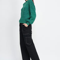 CABLE KNIT TOP WITH BUBBLE SLEEVES-Emory Park-[option4]-[option5]-[option6]-[option7]-[option8]-Shop-Boutique-Clothing-for-Women-Online