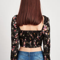 FLORAL CROPPED TOP WITH SMOCKING-Emory Park-[option4]-[option5]-[option6]-[option7]-[option8]-Shop-Boutique-Clothing-for-Women-Online