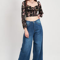 FLORAL CROPPED TOP WITH SMOCKING-Emory Park-[option4]-[option5]-[option6]-[option7]-[option8]-Shop-Boutique-Clothing-for-Women-Online