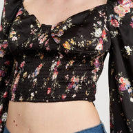 FLORAL CROPPED TOP WITH SMOCKING-Emory Park-[option4]-[option5]-[option6]-[option7]-[option8]-Shop-Boutique-Clothing-for-Women-Online