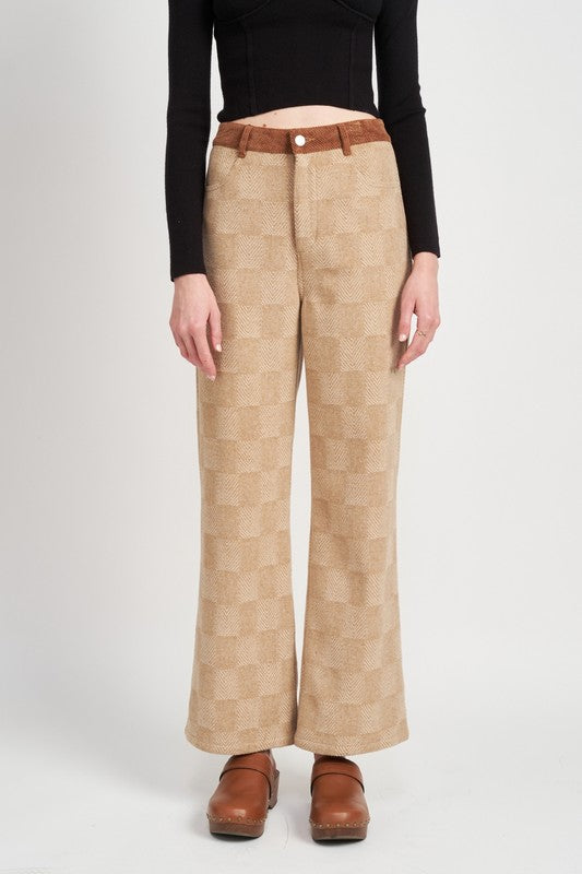 PLAID WIDE LEG PANTS-Emory Park-TAN MULTI-S-[option4]-[option5]-[option6]-[option7]-[option8]-Shop-Boutique-Clothing-for-Women-Online